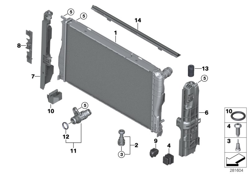 Mounting parts f radiator