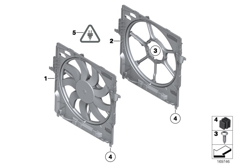 Fan housing, mounting parts