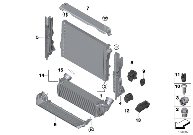 Mounting parts f radiator