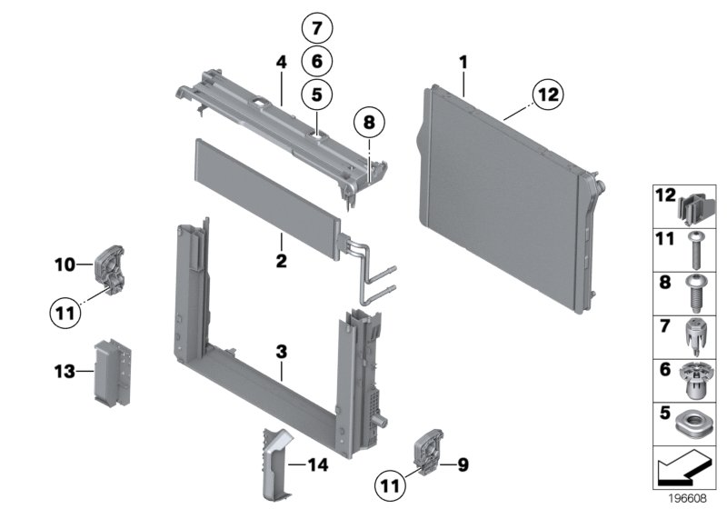 Mounting parts f radiator