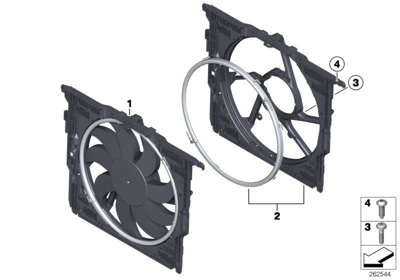 Fan housing, mounting parts