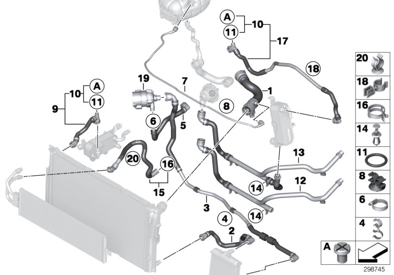 Cooling system coolant hoses
