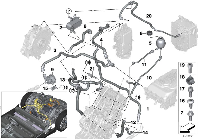 Cooling system coolant hoses