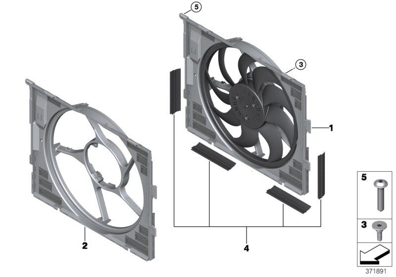 Fan housing, mounting parts