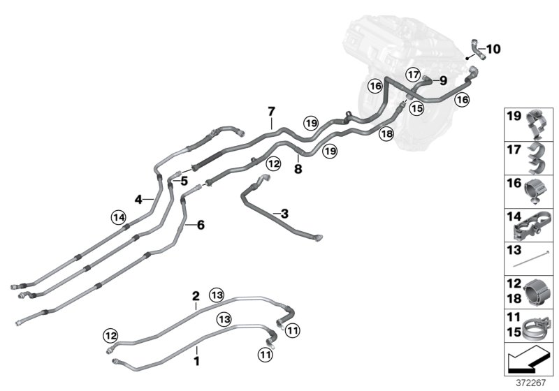 Cooling system coolant hoses