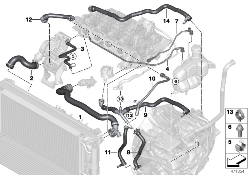 Cooling system coolant hoses