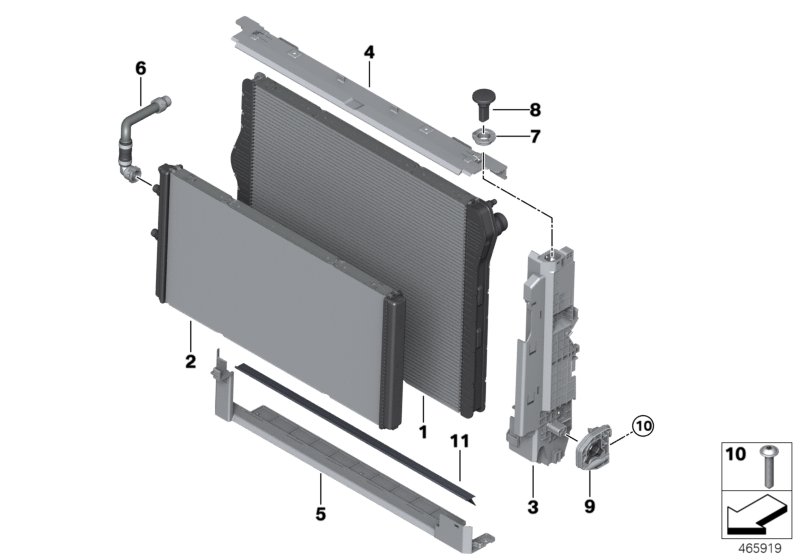 Radiator mounting parts