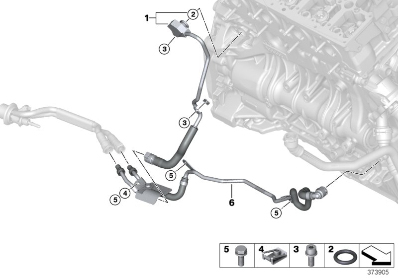 Cooling system - coolant hoses, engine