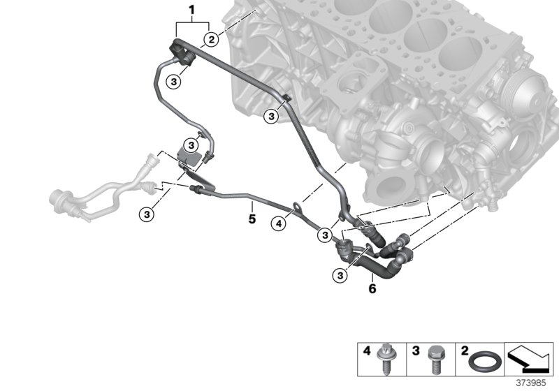 Cooling system - coolant hoses, engine