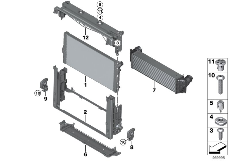 Mounting parts f radiator