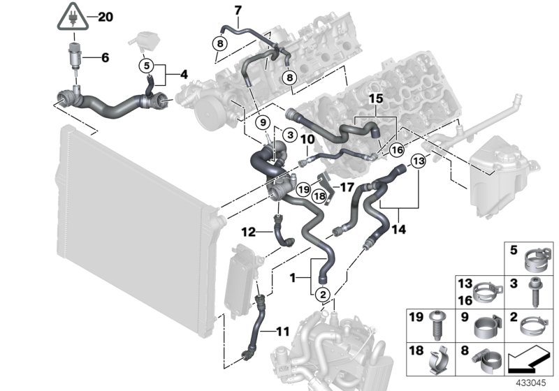 Cooling system coolant hoses