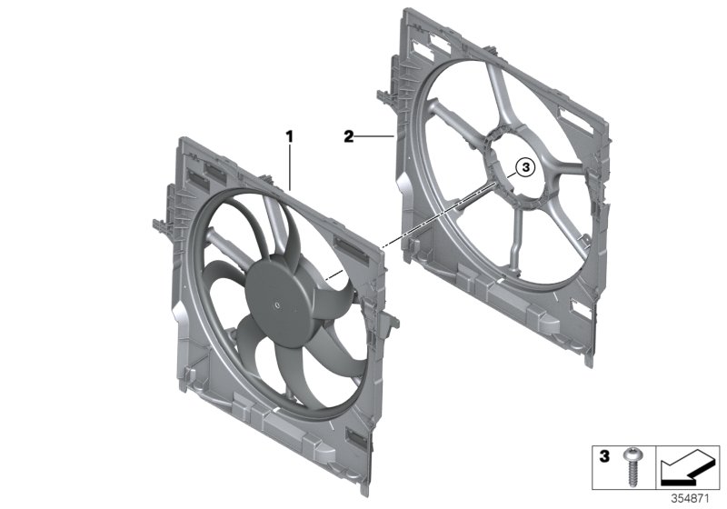 Fan housing, mounting parts