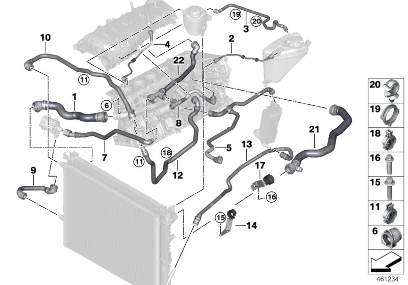 Cooling system coolant hoses