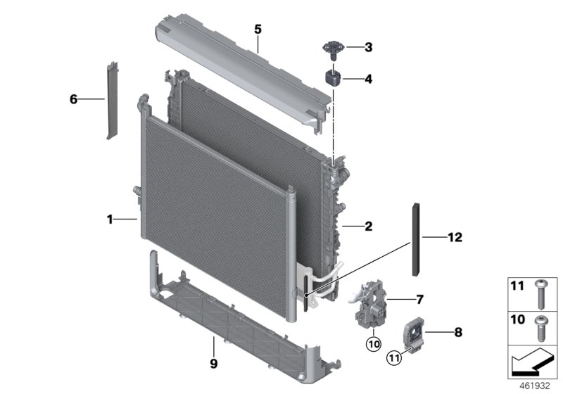 Radiator mounting parts