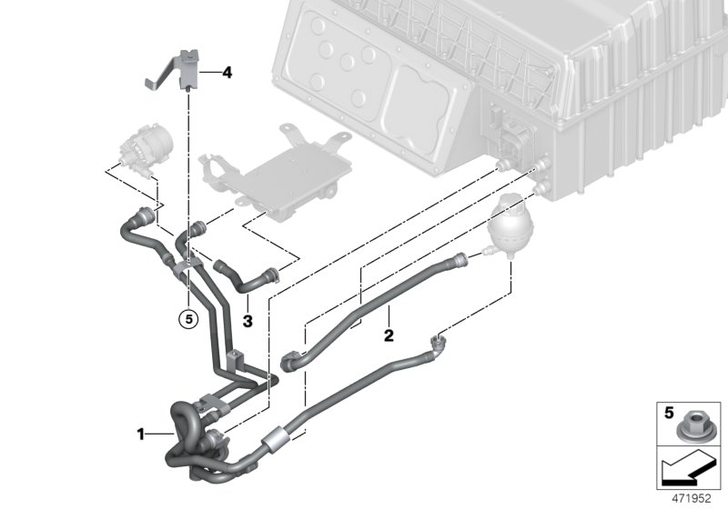 Coolant circuit high-voltage battery