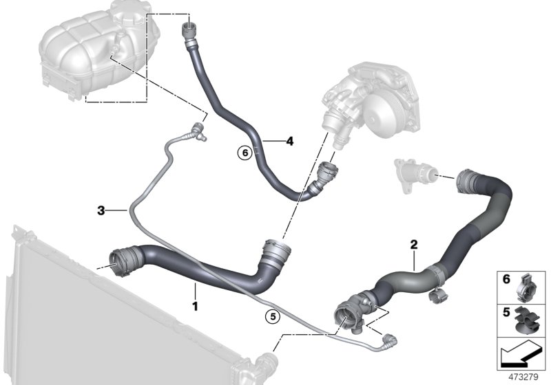 Cooling system coolant hoses