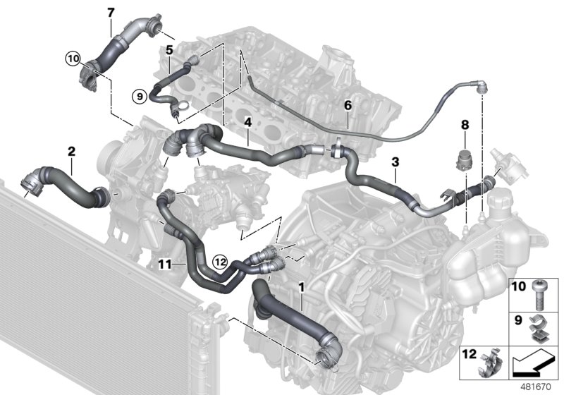 Cooling system coolant hoses