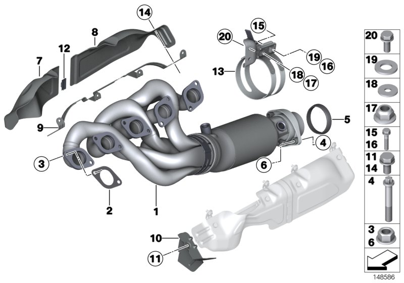 Exhaust manifold with catalyst