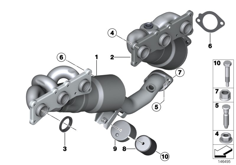Exhaust manifold with catalyst