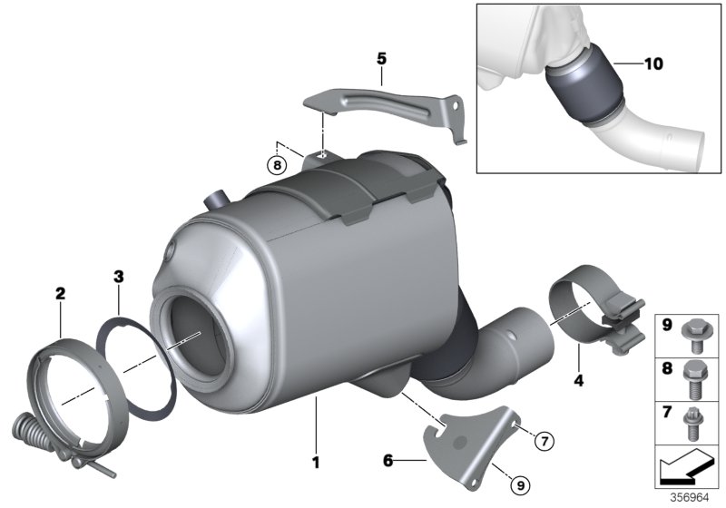 Catalyser/Diesel particulate filter