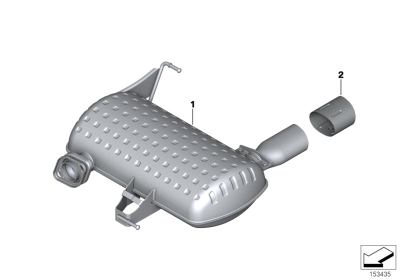 Exhaust system, rear