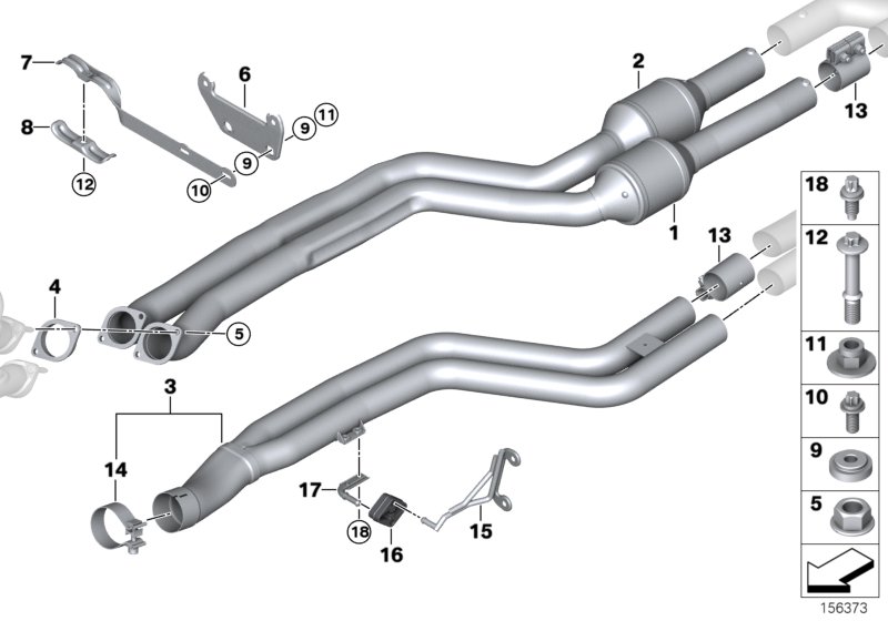 Catalytic converter/front silencer