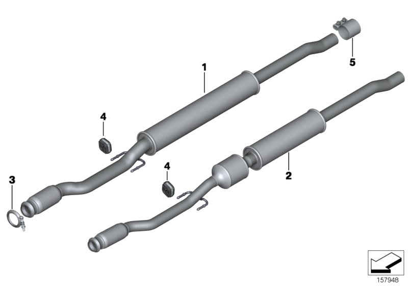 Catalytic converter/front silencer