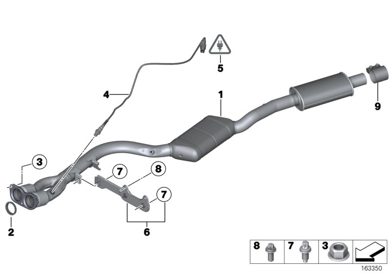 Catalytic converter/front silencer