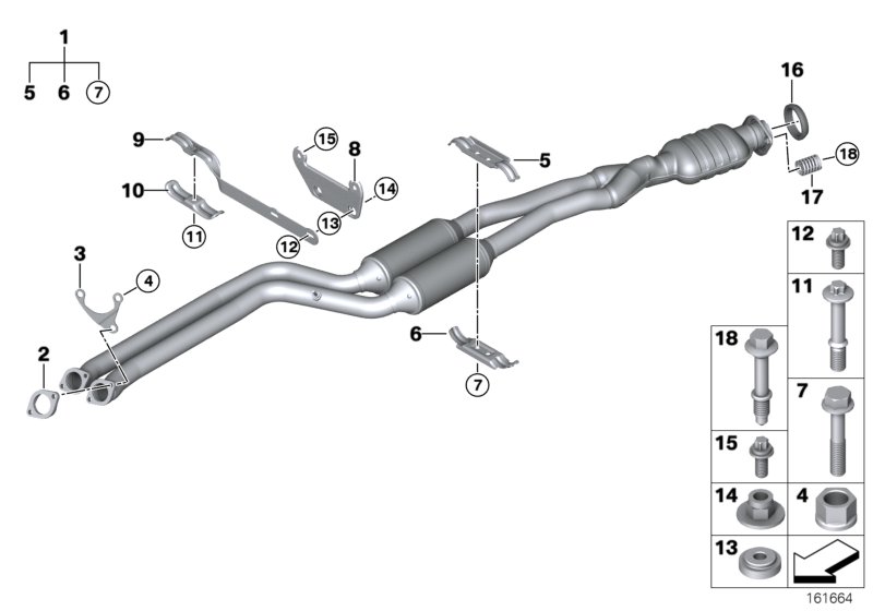 Catalytic converter/front silencer