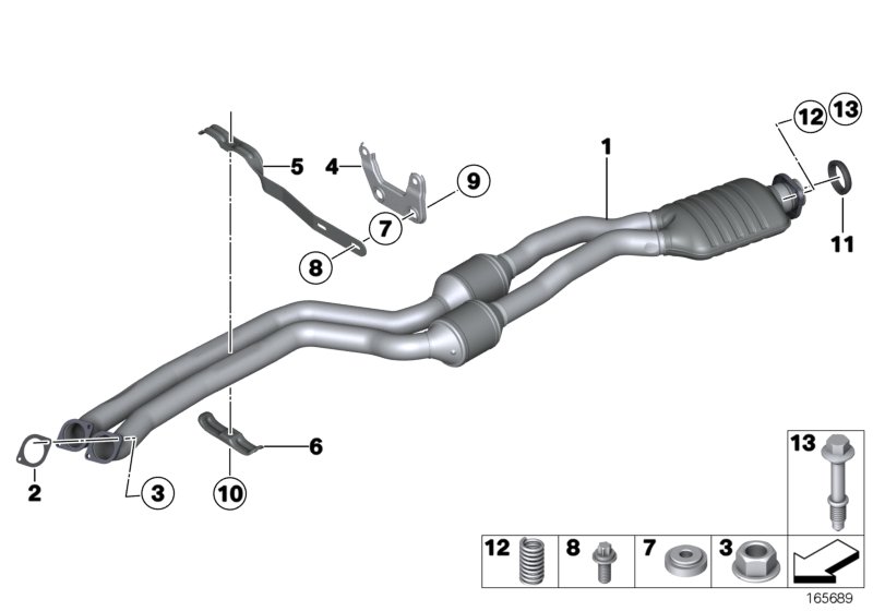 Catalytic converter/front silencer