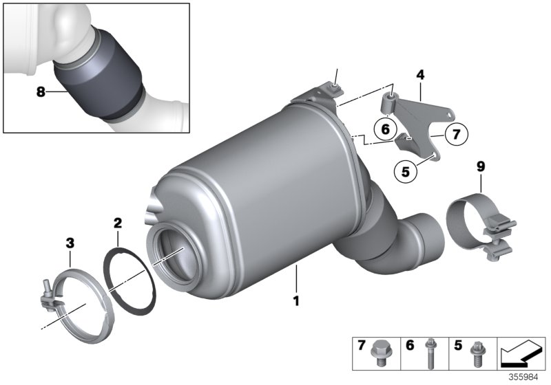 Catalyser/Diesel particulate filter