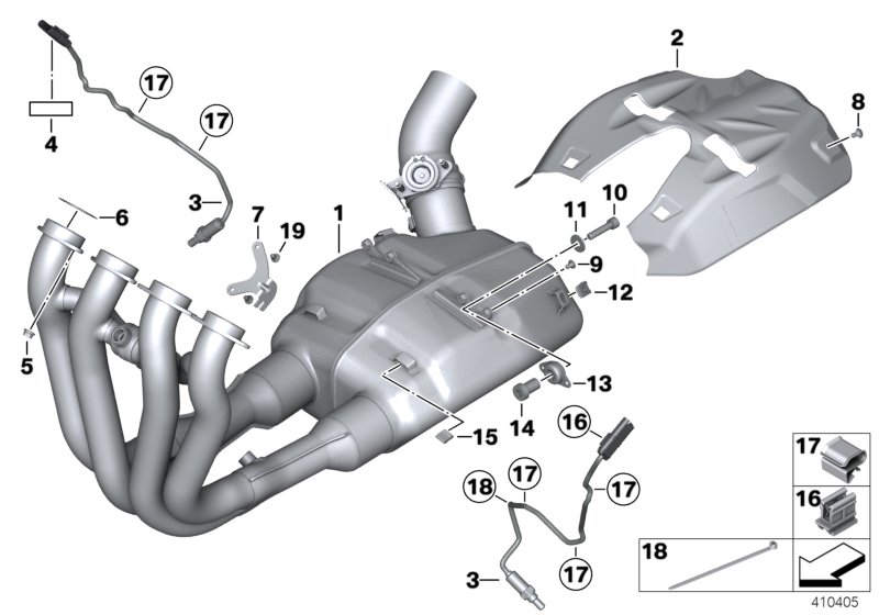 Exhaust system parts with mounting