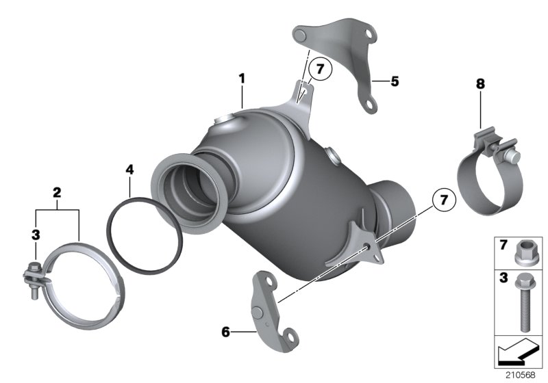 Engine-compartment catalytic converter