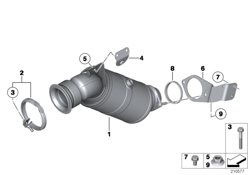 Engine-compartment catalytic converter