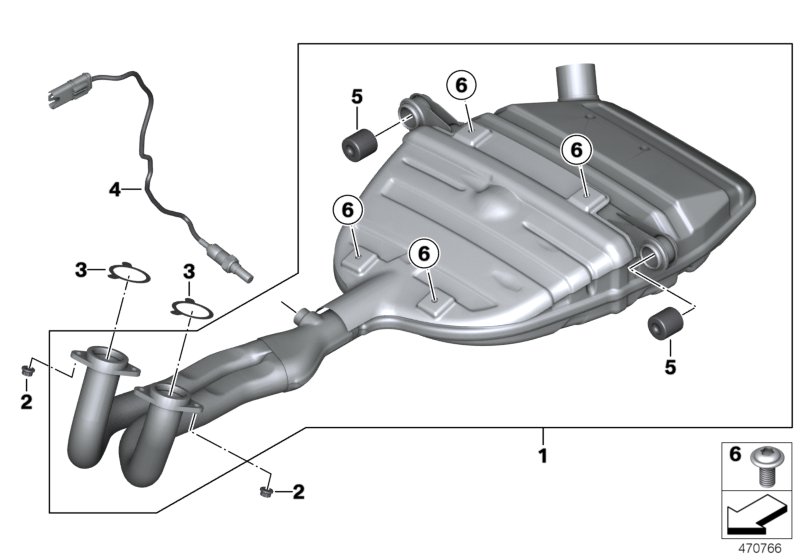 Exhaust system parts with mounting