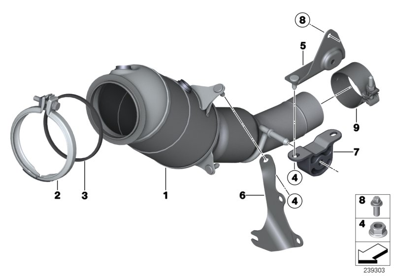 Engine-compartment catalytic converter
