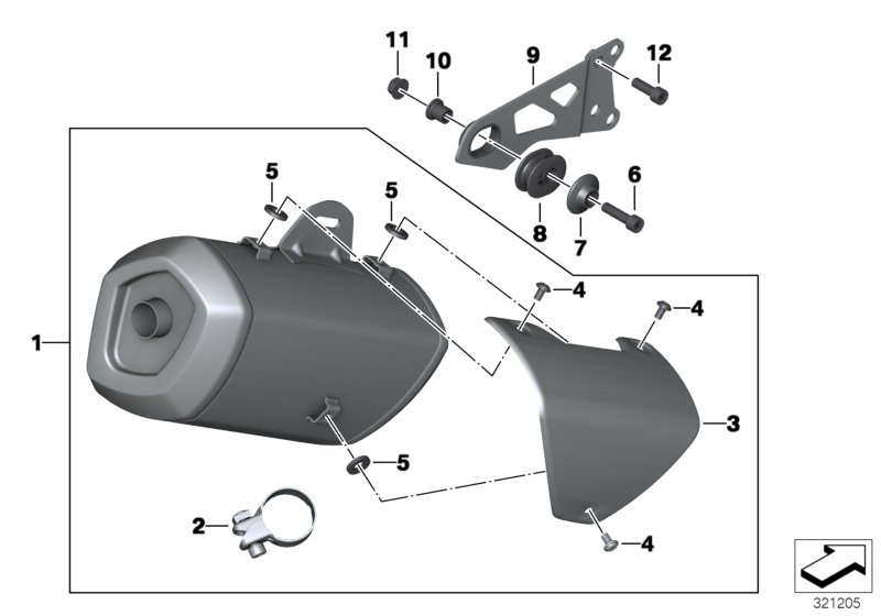 Muffler catalyst/attach.parts