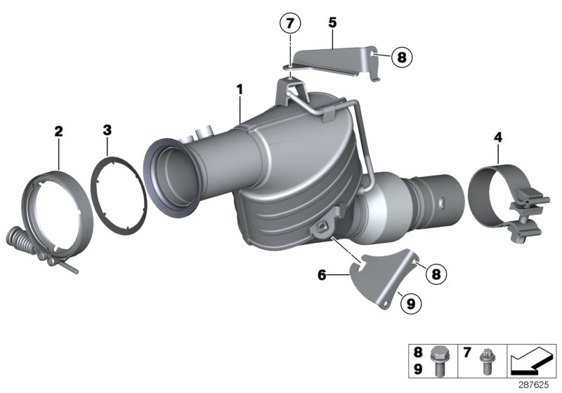 Engine-compartment catalytic converter