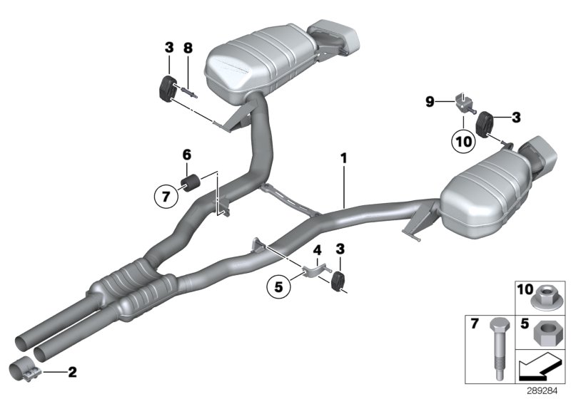 Exhaust system, rear
