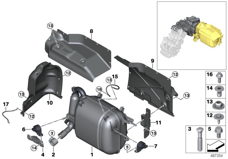 Exhaust system, rear