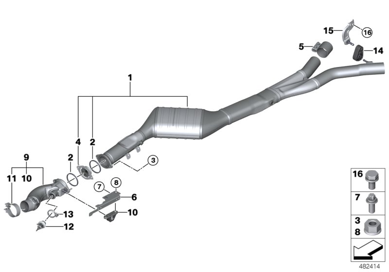 Catalytic converter/front silencer