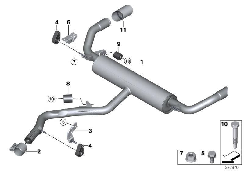 Exhaust system, rear