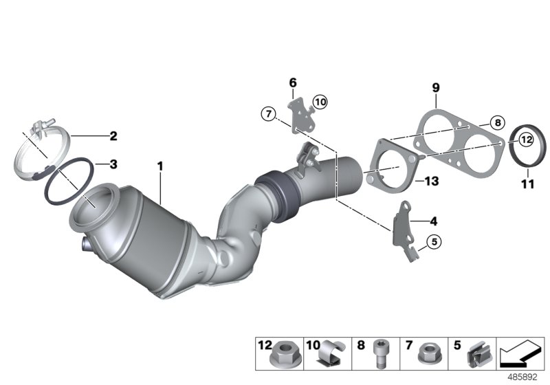 Engine-compartment catalytic converter