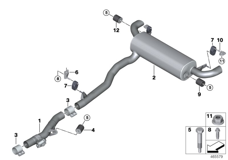 Exhaust system, rear