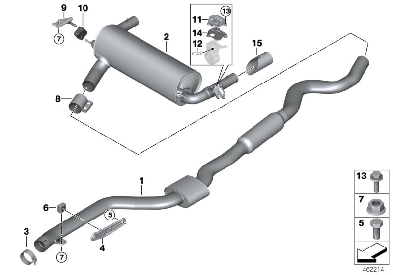 Exhaust system, rear