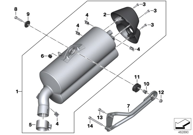 Muffler catalyst/attach.parts