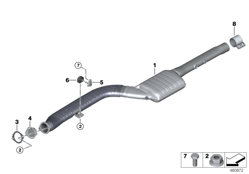 Catalytic converter/front silencer
