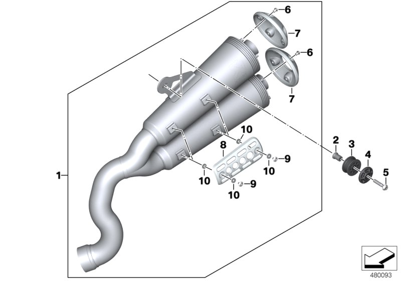 Muffler catalyst/attach.parts