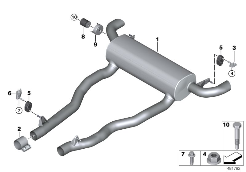 Exhaust system, rear