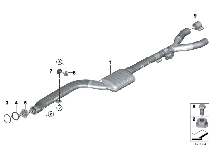 Catalytic converter/front silencer